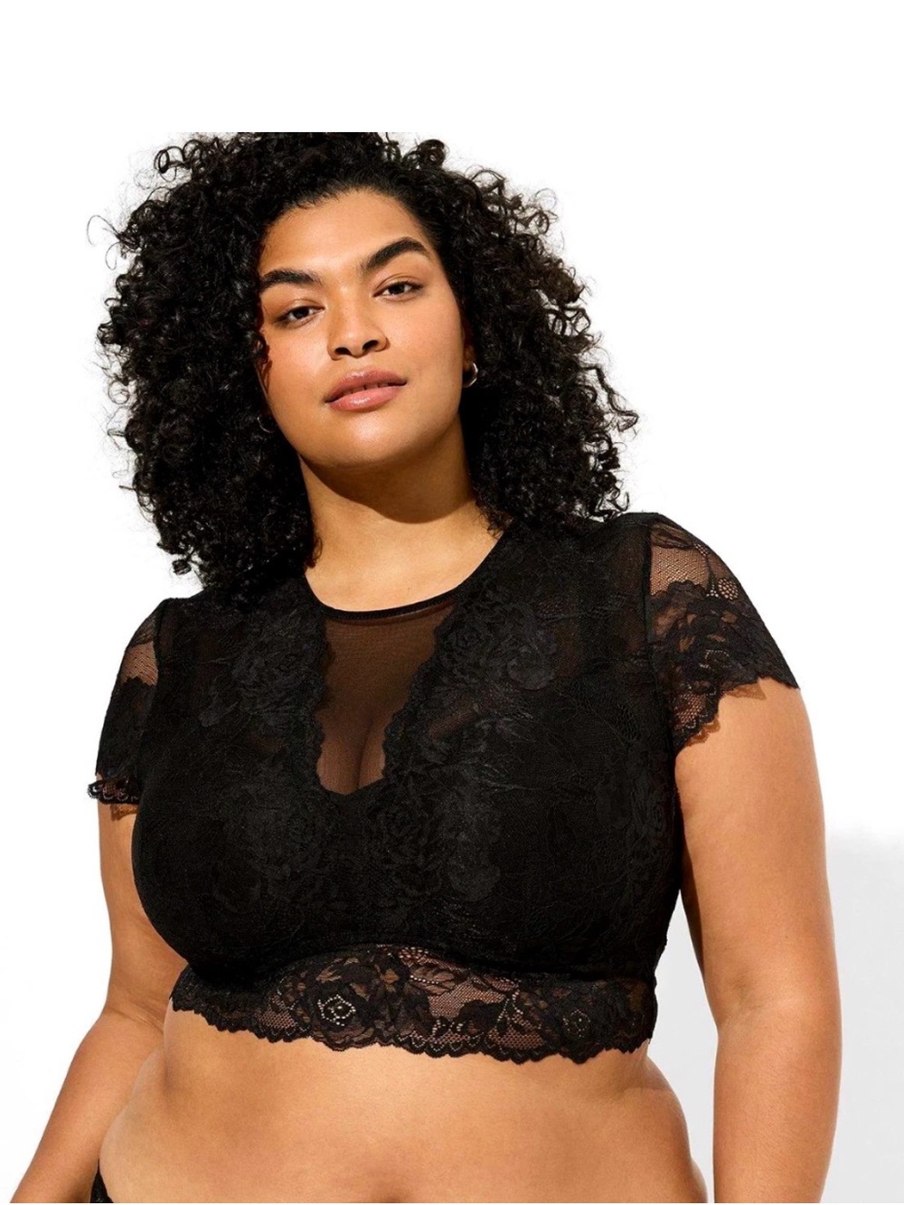 torrid Black Lace Mesh Crop Bralette